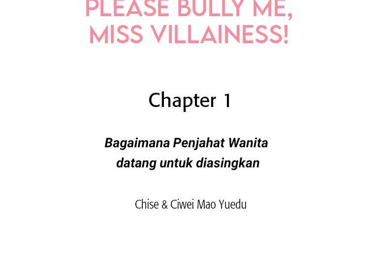 Please Bully Me, Miss Villainess! Chapter 1