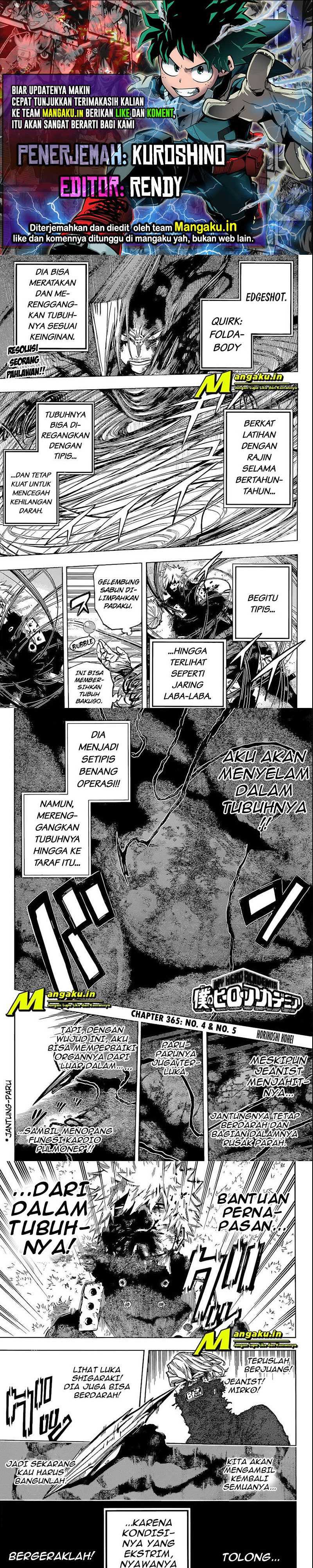 Boku No Hero Academia Chapter 365