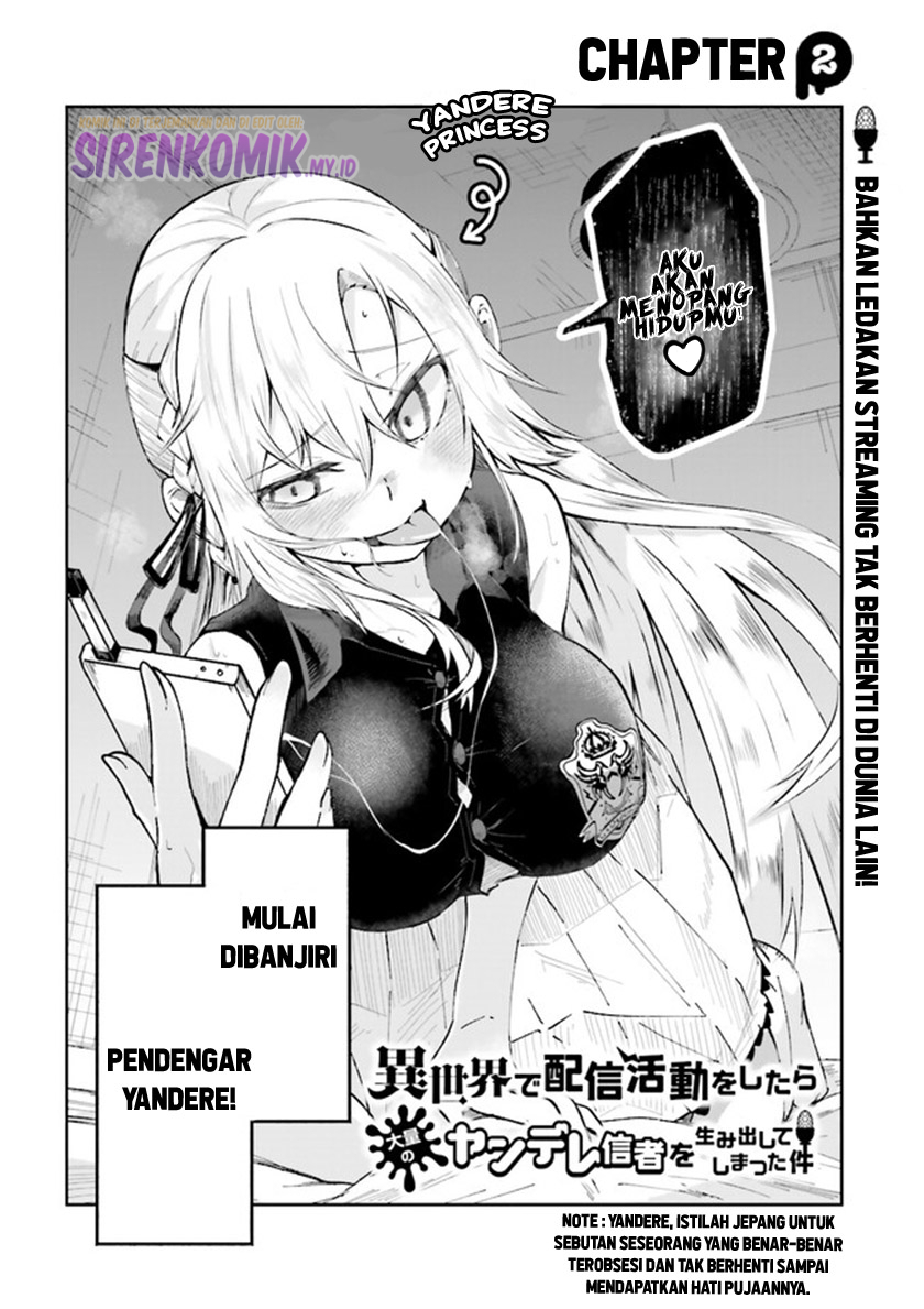 Isekai De Haishin Katsudou Wo Shitara Tairyou No Yandere Shinja Wo Umidashite Shimatta Ken Chapter 2