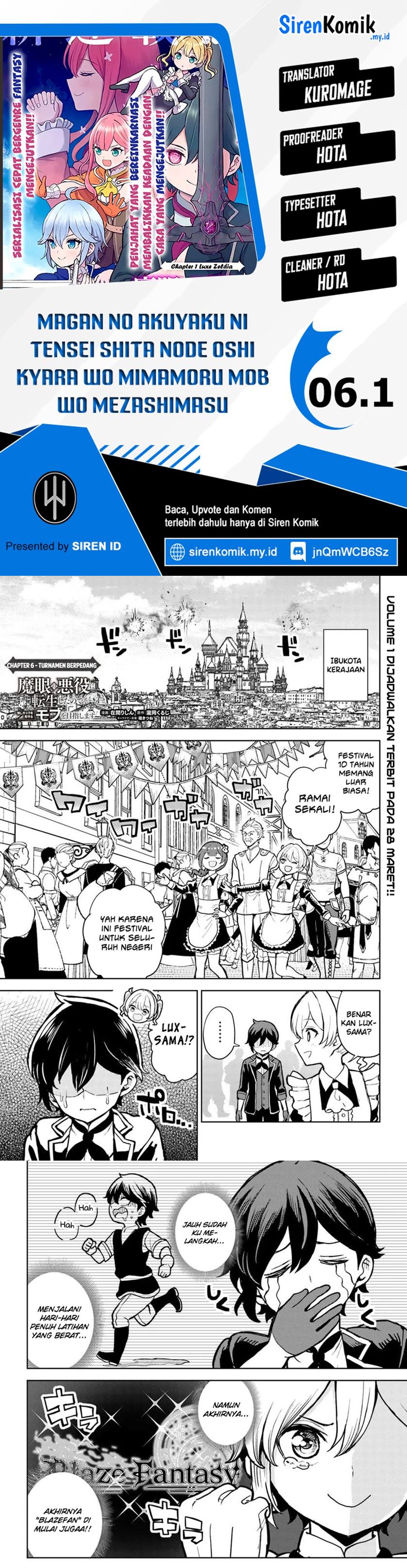 Magan No Akuyaku Ni Tensei Shita Node Oshi Chara Wo Mimamoru Mob Wo Mezashimasu Chapter 6.1